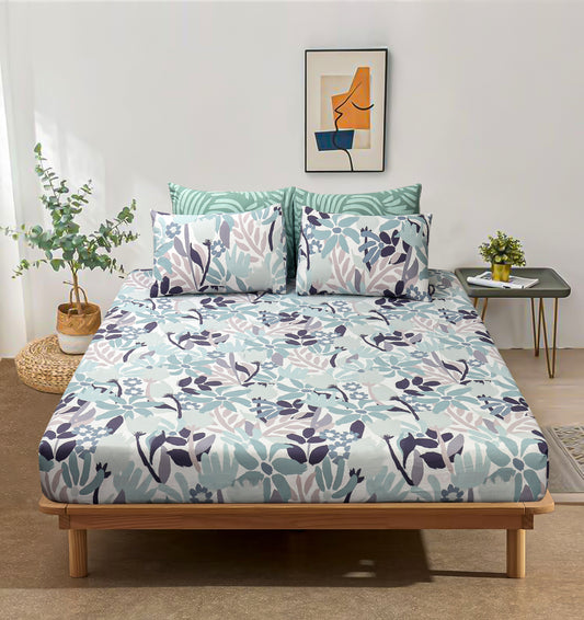Pure Cotton Fitted Sheet Set - Flora