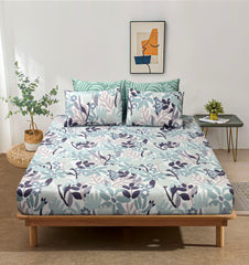 Pure Cotton Fitted Sheet Set - Flora
