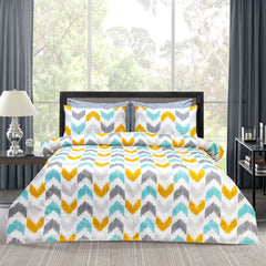 6 PCs Reversible Cotton Duvet Cover Set - Vibrance