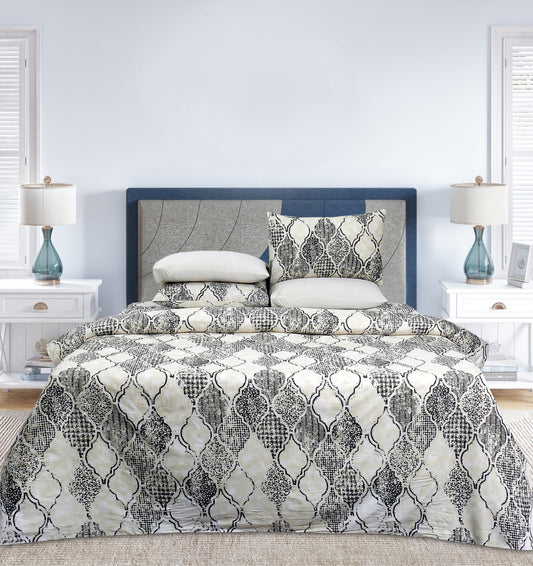 4 Pillows King Bed Sheet - Mughal Empire