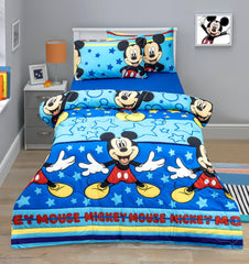 4-Piece Kids Cartoon Character Printed Bedspread Set - Mickey Mouse