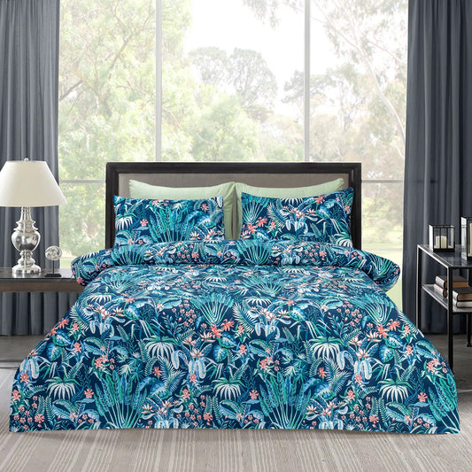 6 PCs Reversible Cotton Duvet Cover Set - Davina