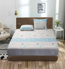 Pure Cotton Fitted Bed Sheet - Prism