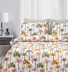 6 PCs Reversible Cotton Duvet Cover Set - Tropics