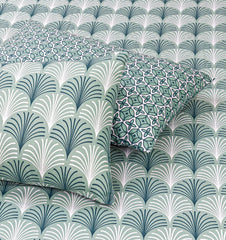 Pure Cotton Fitted Sheet Set - Splatter Green