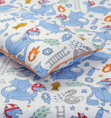 Cartoon Character Bed Sheet - Fire Fighters