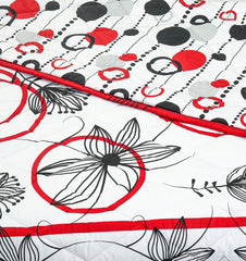 4 Pillows Cotton Bed Sheet - Red Blooms