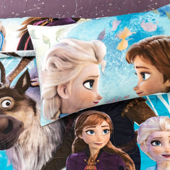 4-Piece Kids Cartoon Character Printed Bedspread Set - Alsa Anna Winter Froste