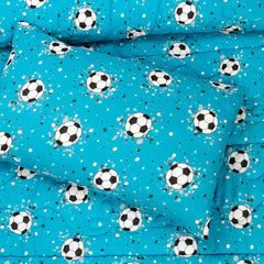 4-Piece Kids Cartoon Character Printed Bedspread Set - Foot Ball