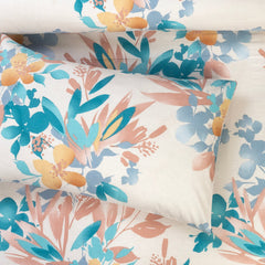 6 PCs Reversible Cotton Duvet Cover Set - Floral Grace