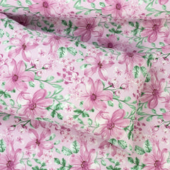 6 PCs Reversible Cotton Duvet Cover Set - Blush Green