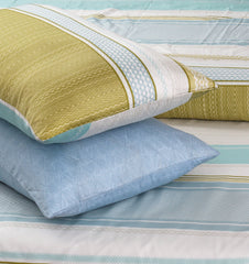 4 Pillows Digital Cotton Sateen Bed Sheet - Green Shades