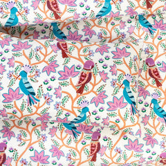 6 PCs Reversible Cotton Duvet Cover Set - Foliate