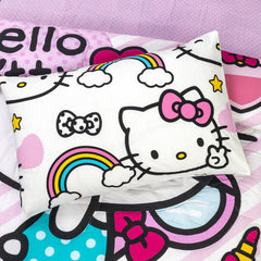 4-Piece Kids Cartoon Character Printed Bedspread Set - Hello Kitty