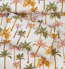 6 PCs Reversible Cotton Duvet Cover Set - Tropics