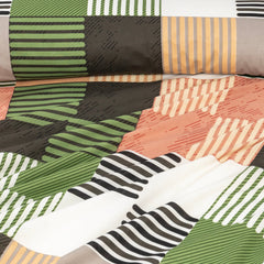 6 PCs Reversible Cotton Duvet Cover Set - Blocks