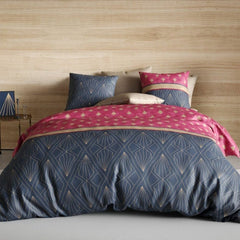 6 PCs Reversible Cotton Duvet Cover Set - Diamond