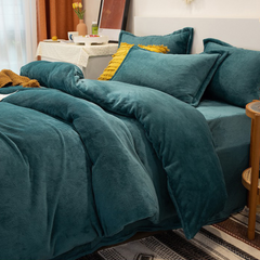 Reversible Velvet Duvet Cover - Teal Blue
