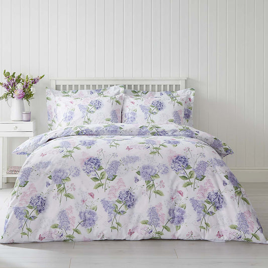 6 PCs Reversible Cotton Duvet Cover Set - Lilac