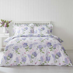 6 PCs Reversible Cotton Duvet Cover Set - Lilac