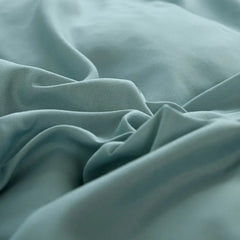Pure Cotton Reversible Duvet Cover Set - Aqua Blue & Grey