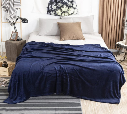 Super Soft Dyed Fleece Blanket - Dark Blue