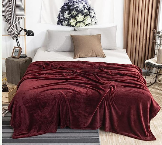 Super Soft Dyed Fleece Blanket - Deep Red