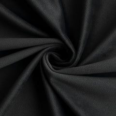 2 PCs Stainless Ring Eyelet Velvet Curtains With Velcro Belts - Black