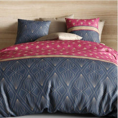 6 PCs Reversible Cotton Duvet Cover Set - Diamond