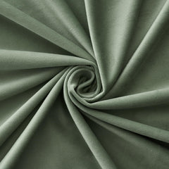 2 PCs Stainless Ring Eyelet Velvet Curtains With Velcro Belts - Sage Green