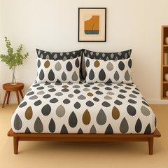 Pure Cotton Fitted Sheet Set - Leaves