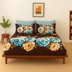 Pure Cotton Fitted Sheet Set - Floral Bunch