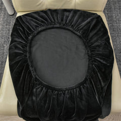 Stretchable Velvet Dining Chair Covers - Black