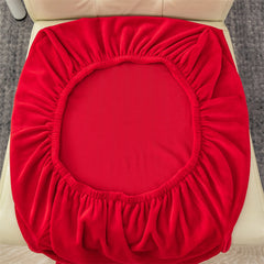Water Resistant Stretchable Velvet Dining Chair Covers - Red