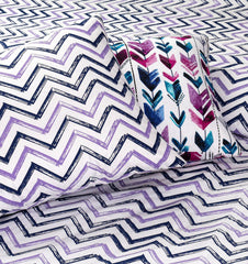 4 Pillows Cotton Bed Sheet - Zig Zags
