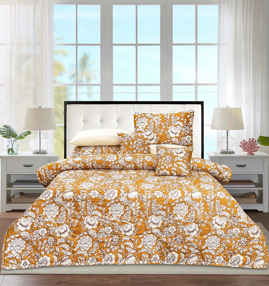 6 PCs Reversible Cotton Duvet Cover Set - Bloomfield