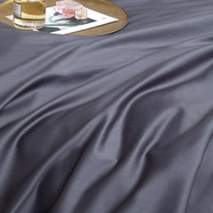 4 Pillows Cotton Sateen Bed Sheet - Dark Grey