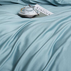 4 Pillows Cotton Sateen Bed Sheet - Turquoise