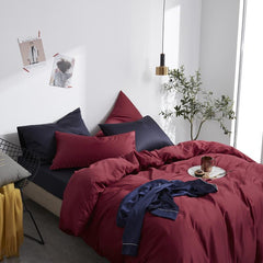 4 Pillows Cotton Sateen Bed Sheet - Maroon