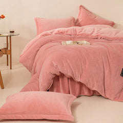 Reversible Velvet Duvet Cover - Rose Pink