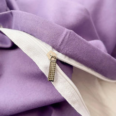 Pure Cotton Reversible Duvet Cover Set - Purple & Navy Blue