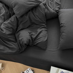 Pure Cotton Reversible Duvet Cover Set - Baby Pink & Black