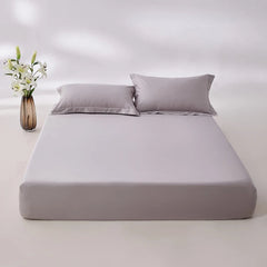 400 Thread Count Cotton Sateen Fitted Sheet - Slate Grey