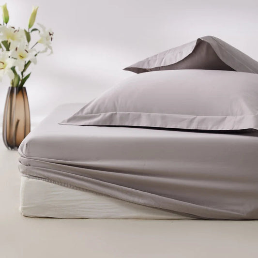 400 Thread Count Cotton Sateen Fitted Sheet - Slate Grey