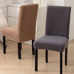 Curled Lamb Sherpa Fabric Dining Chair Covers.
