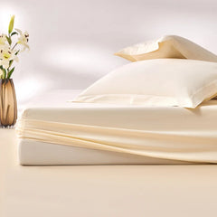 400 Thread Count Cotton Sateen Fitted Sheet - Off White