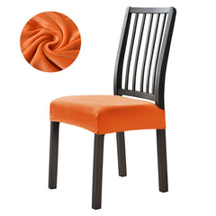 Stretchable Velvet Dining Seat Covers - Orange