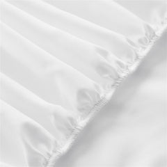 Cotton Fitted Bed Sheet With Pillows - White