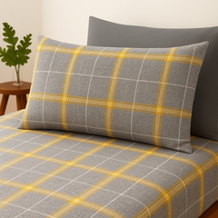 Pure Cotton Fitted Sheet Set - Checkered