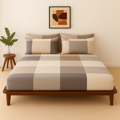 Pure Cotton Fitted Sheet Set - Blocks